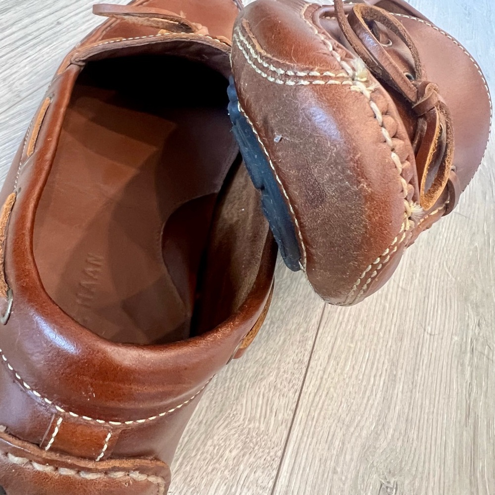 Mens Brown Leather Moccasins - Picture 9 of 10